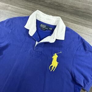 Polo Ralph Lauren Rugby Shirt Mens XL Custom Fit Yellow Big Pony Classic Preppy